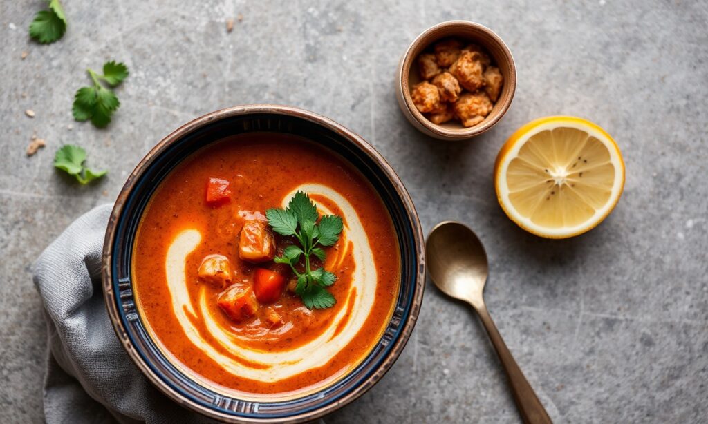 Savoring Vegetarian Harira: A flavorful Moroccan soul food delight.