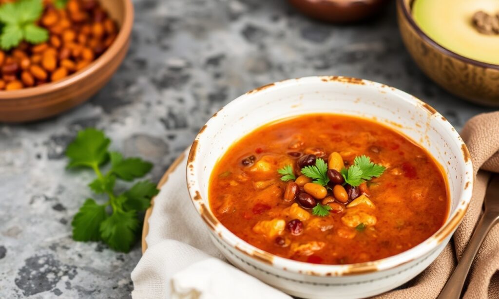 Savoring Vegetarian Harira: A flavorful Moroccan soup, hearty and delicious.