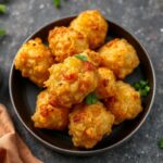 Crispy potato pakoras, golden fried savory snack delight.