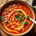 Hearty Ezo Gelin Turkish lentil soup, rich flavor.