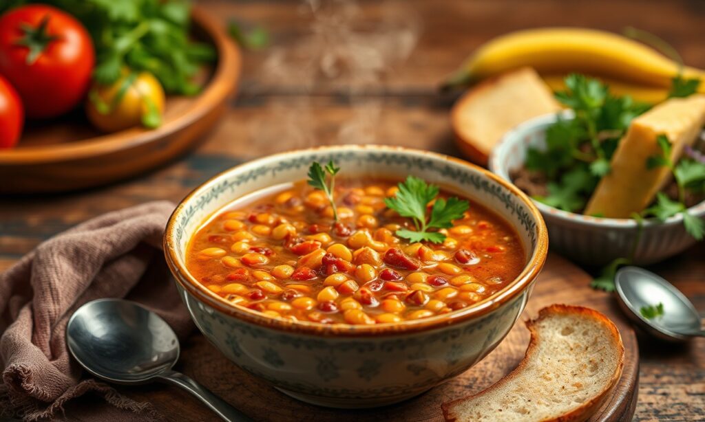 Hearty Ezo Gelin Turkish lentil soup, a flavorful comfort dish.