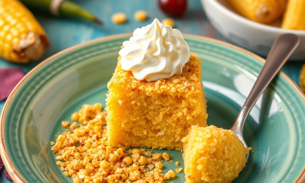 Golden Mexican sweet corn cake, a delightful golden delight.