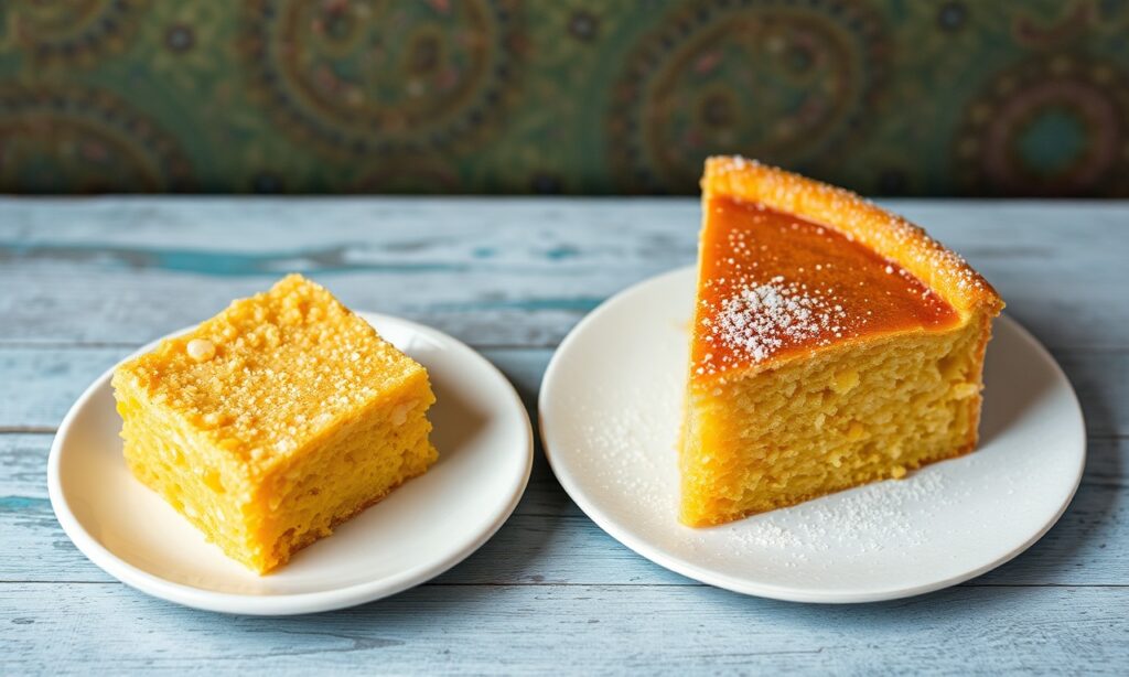 Golden Mexican sweet corn cake: a delicious delight.