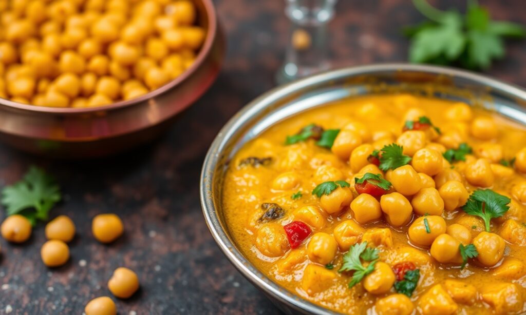 Delicious Chana Masala recipe: vibrant Indian chickpea curry delight.