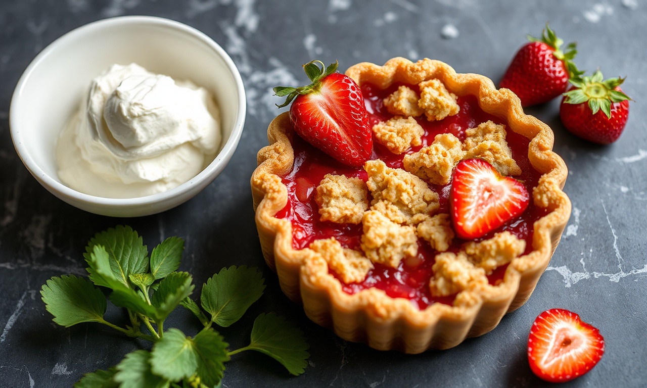 Rhubarb strawberry crisp, sweet harmony dessert recipe.