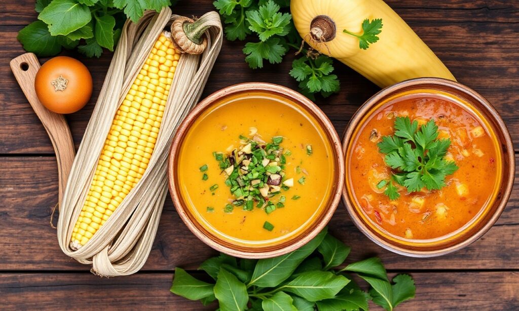 Nourishing Trio: Three Sisters Soup, Indigenous agriculture's culinary magic.