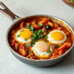 North African vegan shakshuka with bold, authentic flavors.