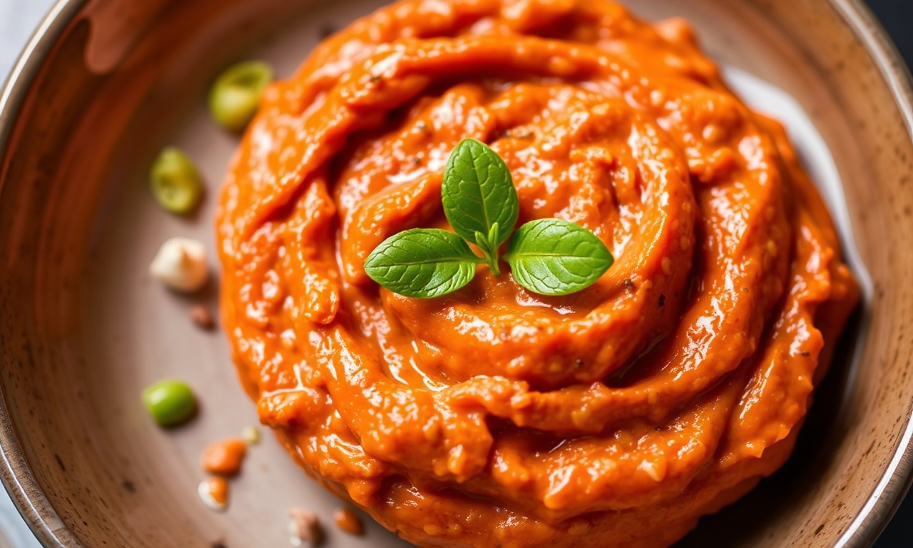Quick flavorful roasted red pepper spread recipe.