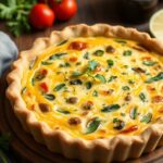 Delicious vegan quiche: a plant-based classic pie.