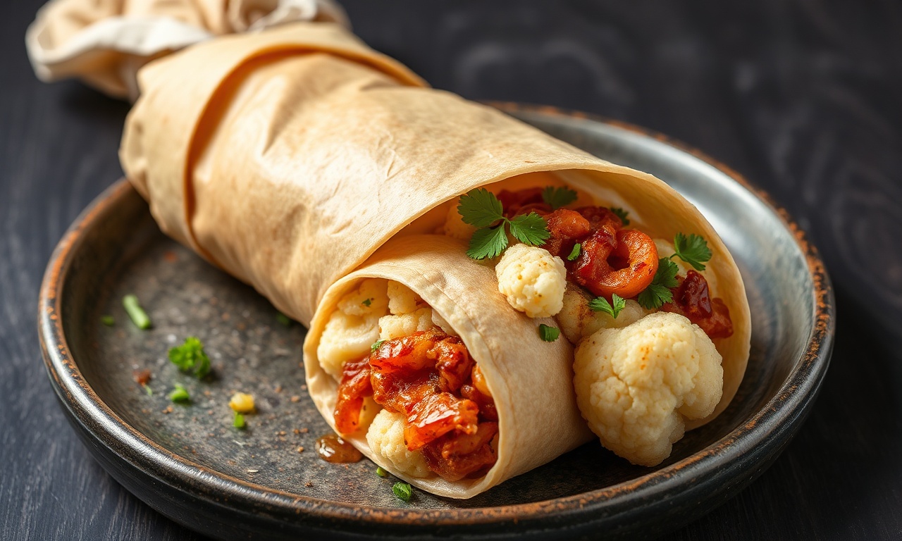 Shawarma cauliflower delights to wrap up your meal.