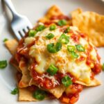 Chilaquiles Delight: perfectly sauced, cheesy fried tortilla goodness.