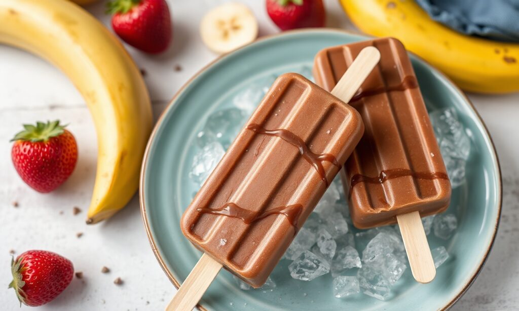 Chill out: Easy homemade chocolate banana popsicles for sweet relief.