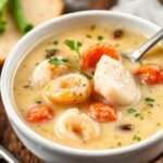 Creamy Irish seafood chowder, a hearty and traditional recipe.