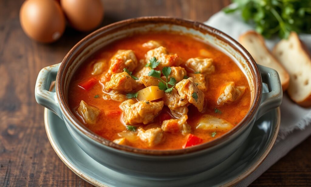 Hearty Cajun chicken soup recipe: Spicy, delicious Southern classic.