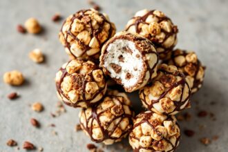 Gooey s'mores popcorn balls: irresistible chocolatey, toasty treat!