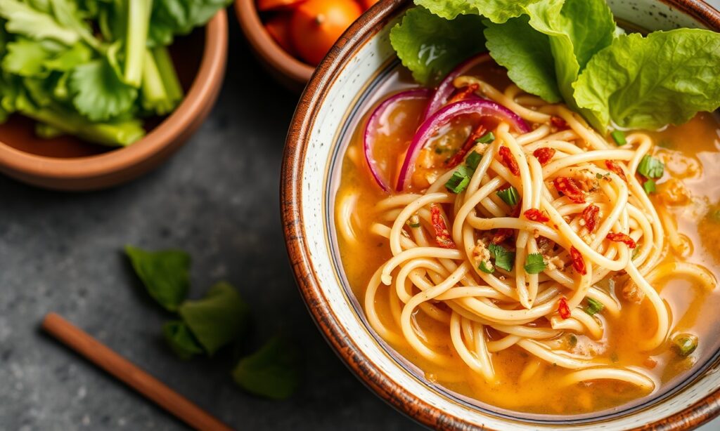 Delicious Bun Chay: Vietnam's fresh, vegan noodle salad delight.