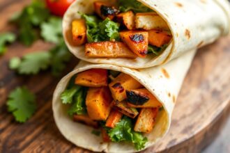 Delicious grilled veggie wraps bursting with fresh summer flavors.