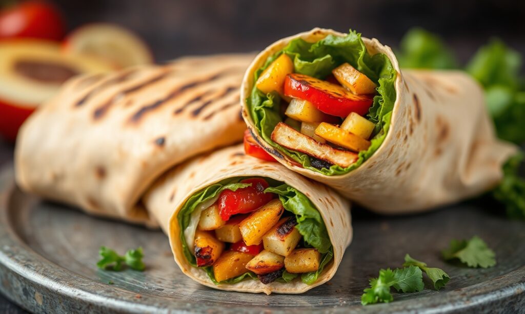 Delicious grilled veggie wraps bursting with fresh summer flavors.