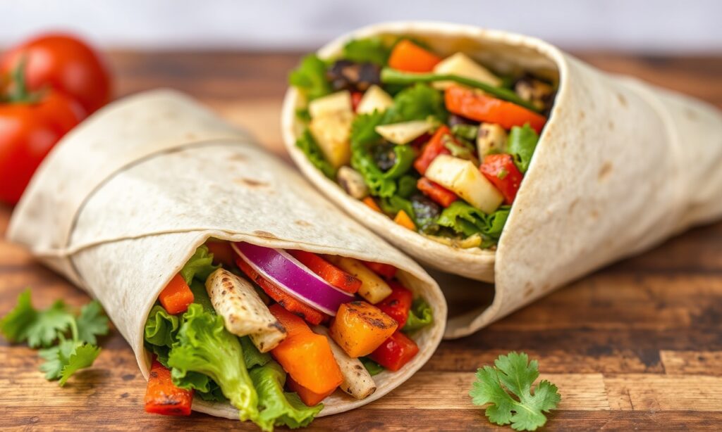Delicious grilled veggie wraps bursting with fresh summer flavors.