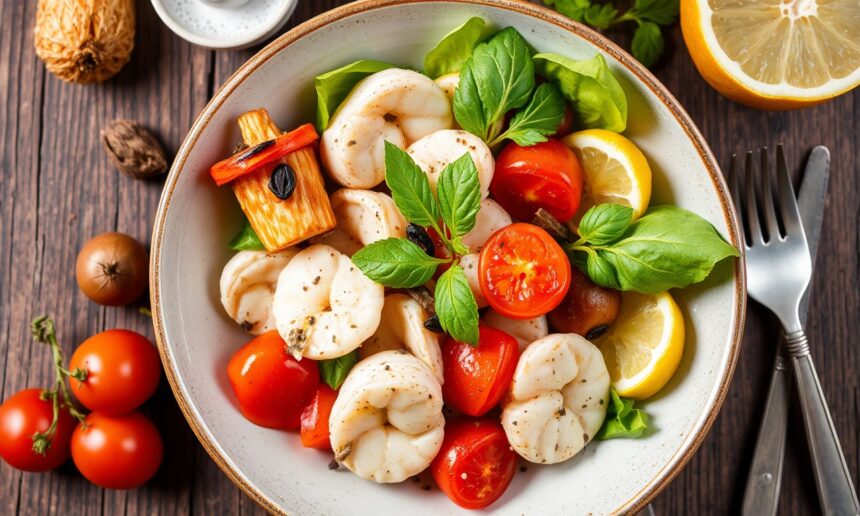 Discover zesty Italian seafood salad bursting with fresh flavors.