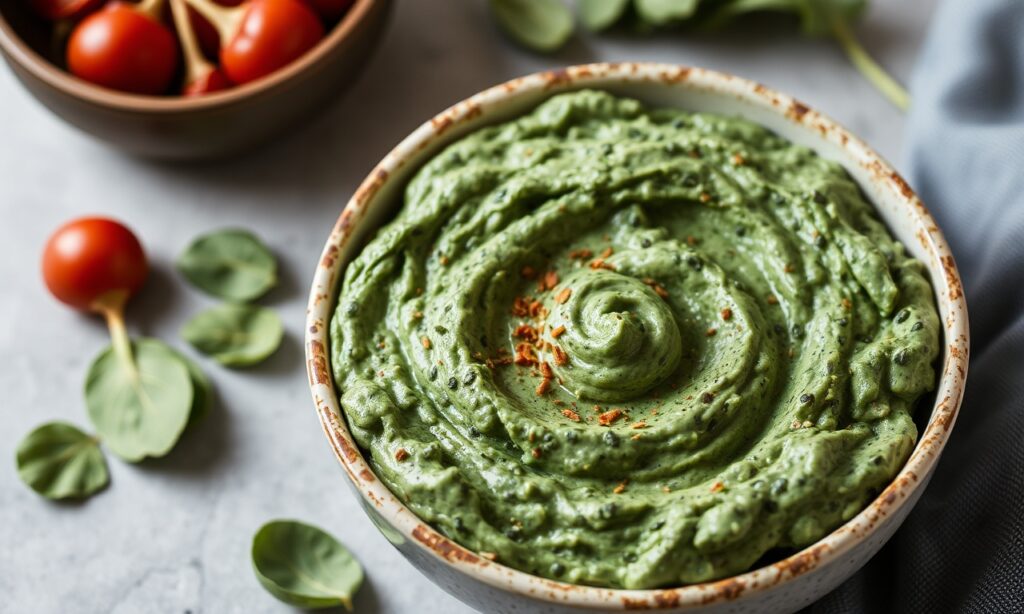 Wholesome vegan spinach dip, creamy plant-based delight.