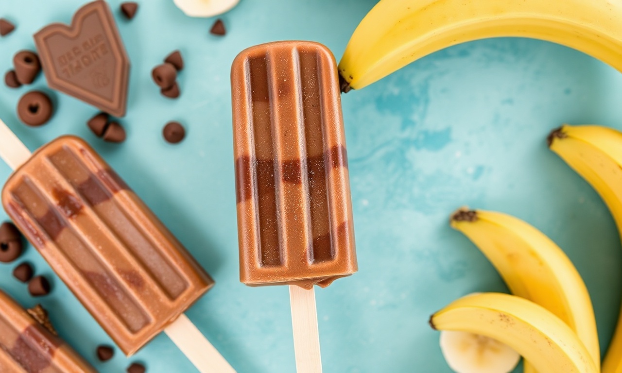 Delicious chocolate banana popsicles, a perfect frozen treat.