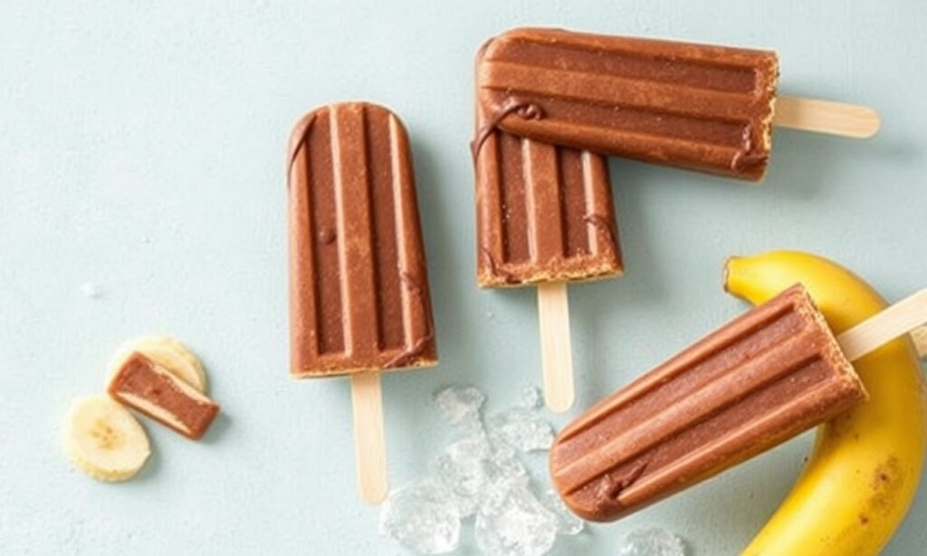 Delicious chocolate banana popsicles for a perfect frozen treat.