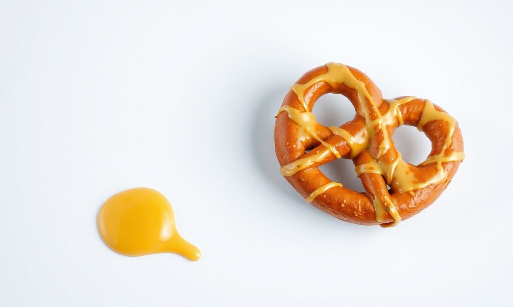 Honey mustard pretzels: sweet, savory snack delight.