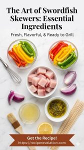 Grilled Swordfish Skewers with Vibrant Peppers & Onions