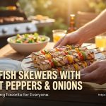 Grilled Swordfish Skewers with Vibrant Peppers & Onions