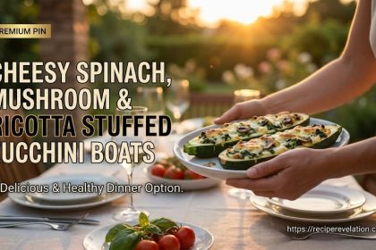 Flavorful Spinach, Mushroom & Ricotta-Stuffed Zucchini Boats