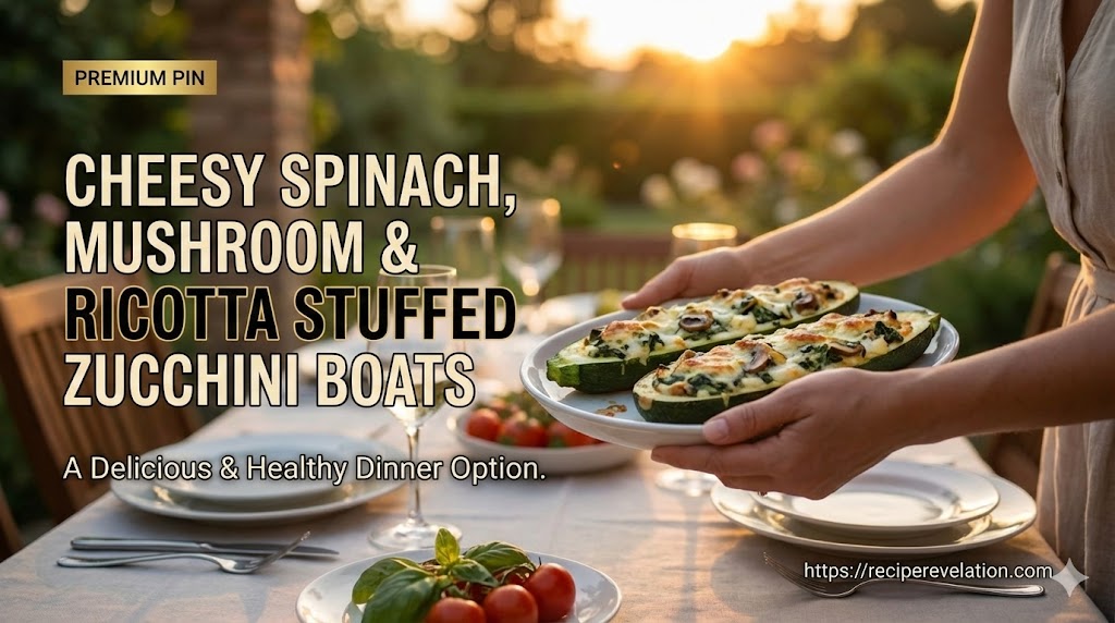 Flavorful Spinach, Mushroom & Ricotta-Stuffed Zucchini Boats