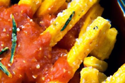 Golden Polenta Fries with Zesty Marinara Dip Delight