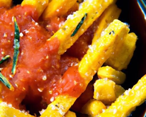 Golden Polenta Fries with Zesty Marinara Dip Delight