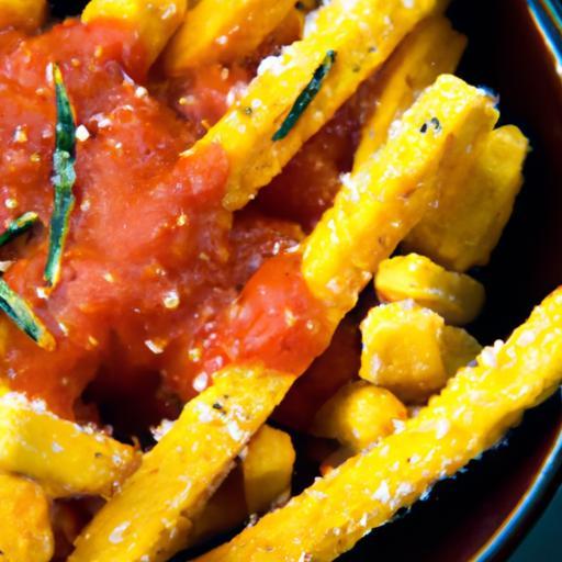 Golden Polenta Fries with Zesty Marinara Dip Delight