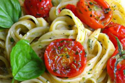 Bright & Fresh: Pesto Pasta with Juicy Cherry Tomatoes