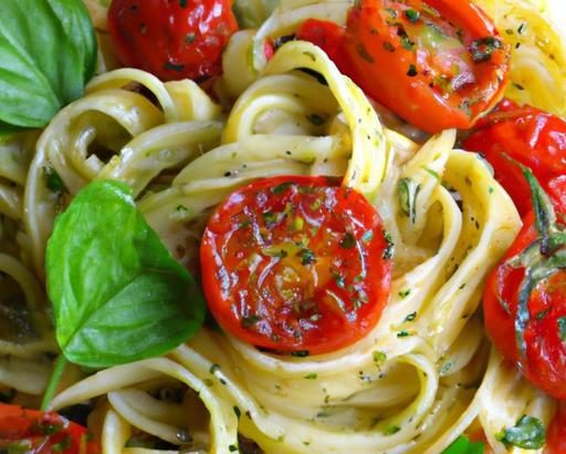 Bright & Fresh: Pesto Pasta with Juicy Cherry Tomatoes