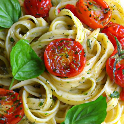 Bright & Fresh: Pesto Pasta with Juicy Cherry Tomatoes