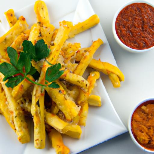 Golden Polenta Fries with Zesty Marinara Dip Delight