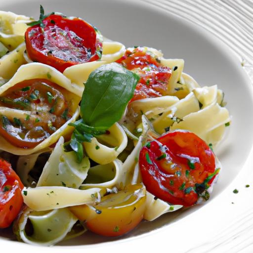 Bright & Fresh: pesto Pasta with Juicy Cherry Tomatoes