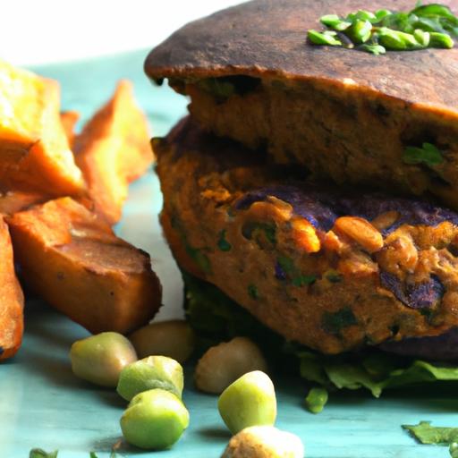 Hearty Vegan‍ Sweet‌ Potato & Black Bean Burgers Recipe