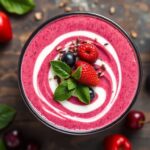 Vibrant Cherry Berry smoothie bowl, thick and nourishing recipe.