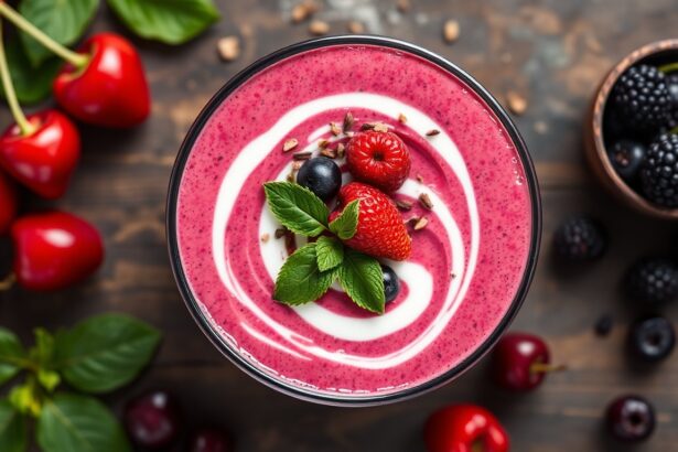 Vibrant Cherry Berry smoothie bowl, thick and nourishing recipe.