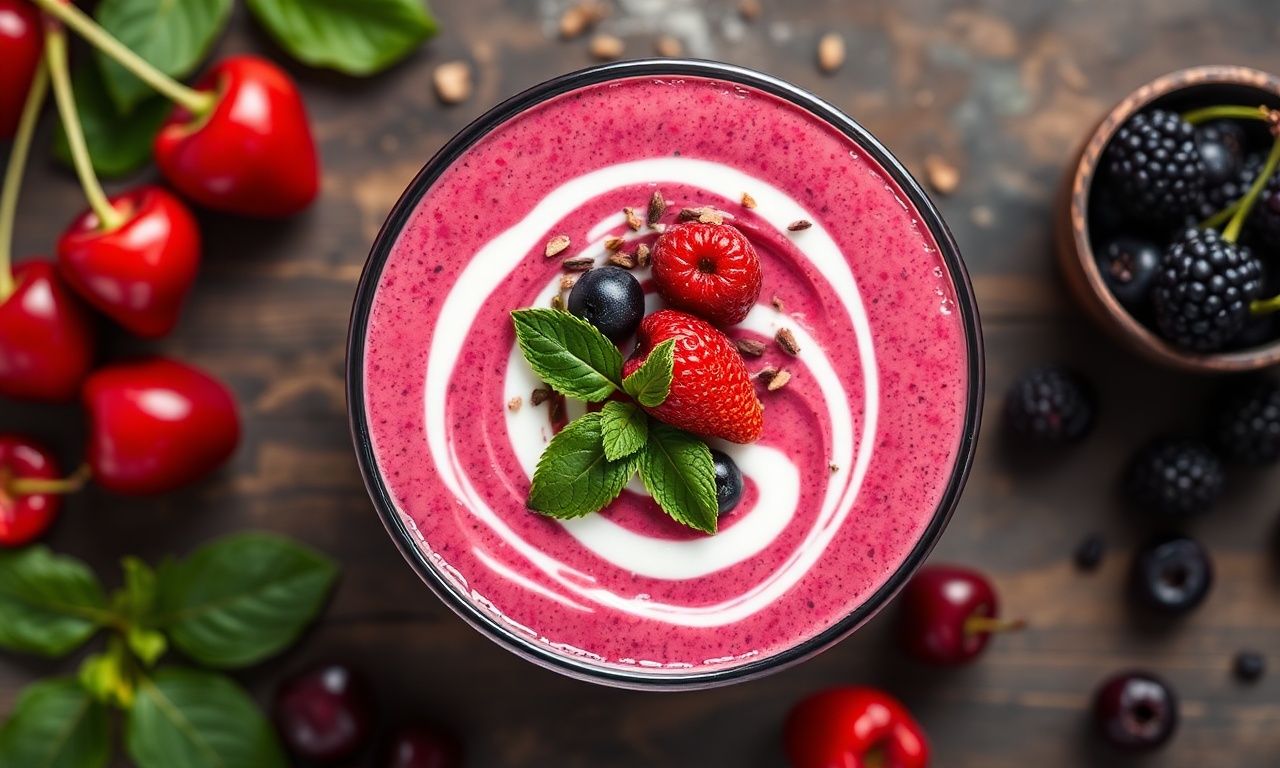 Vibrant Cherry Berry smoothie bowl, thick and nourishing recipe.