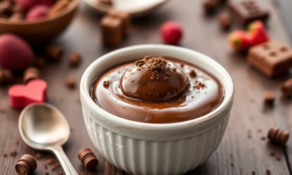 Creamy magic chocolate pudding recipe: a delicious spoonful at a time.