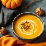 Velvety pumpkin ginger soup, a comforting spiced classic.
