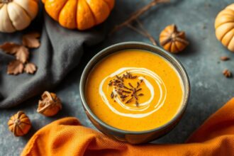 Velvety pumpkin ginger soup, a comforting spiced classic.