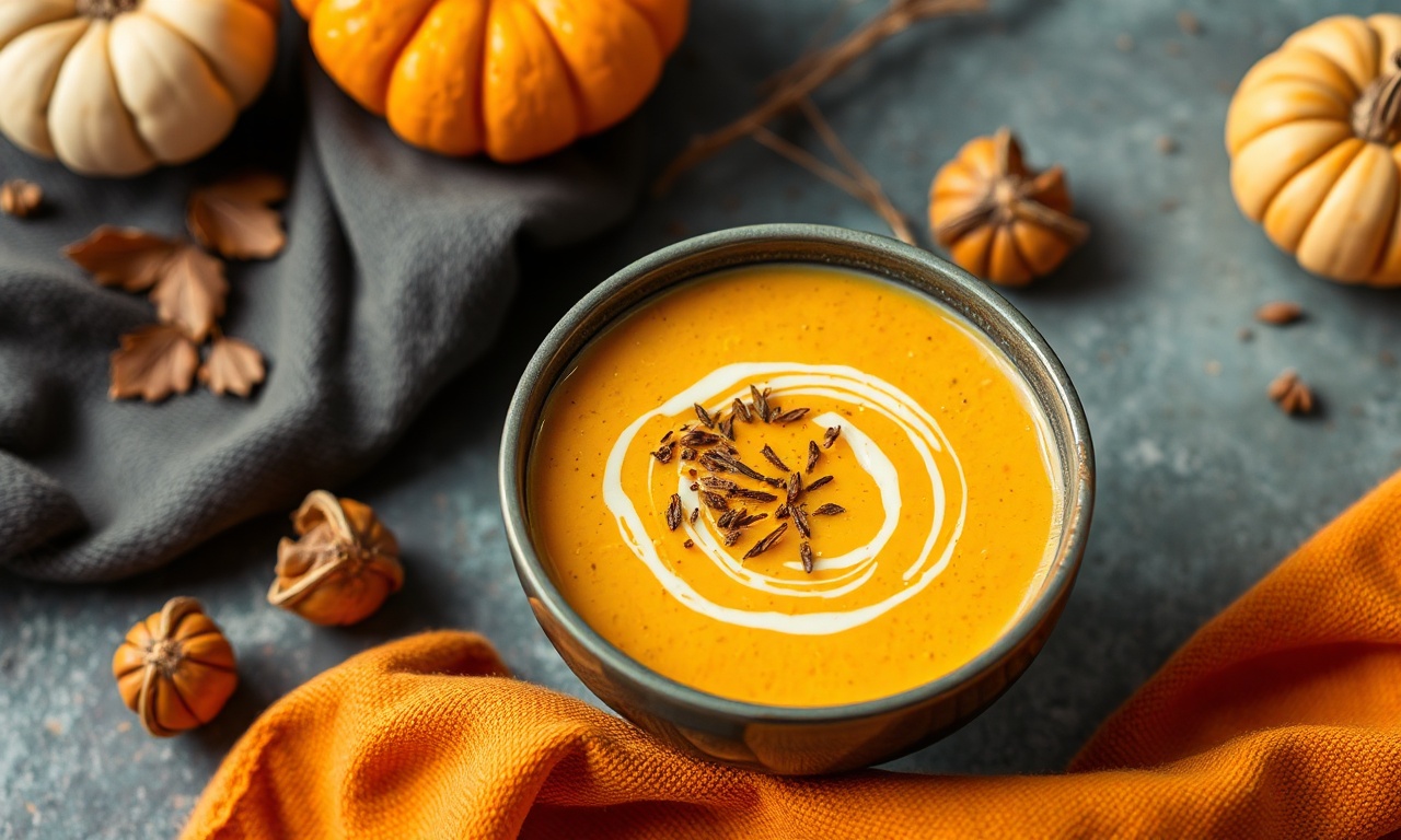 Velvety pumpkin ginger soup, a comforting spiced classic.