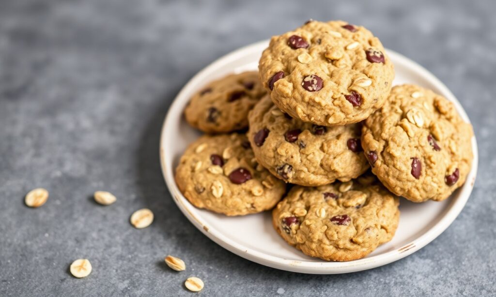 Healthy banana oatmeal cookies baking.