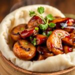 Gua bao with delicious hoisin-glazed mushrooms taking center stage.